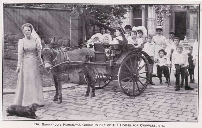 Photograph of children on donkey cart
