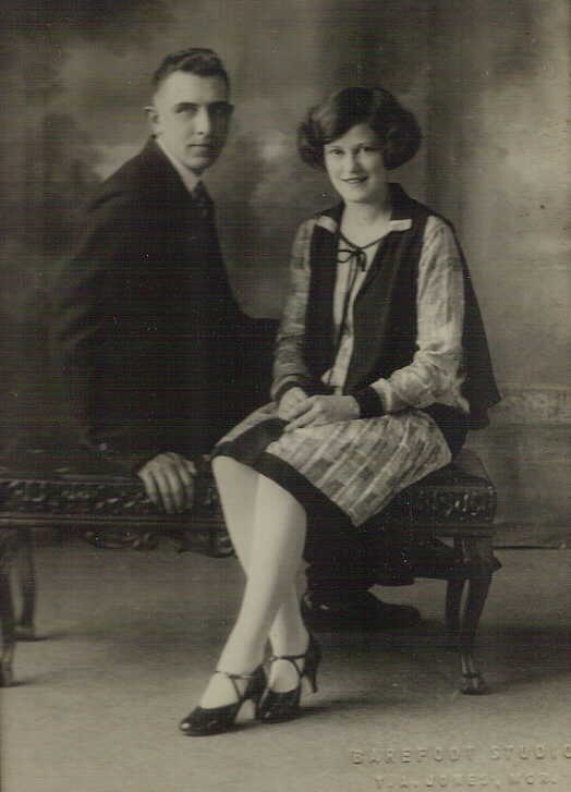 Wedding photo of George Gordon and Hilda Beatty at Elphin Ontario, 1926.