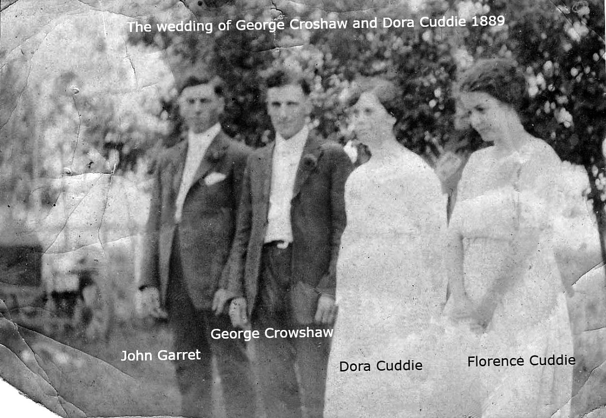 Wedding of George Croshaw & Dora Jane Cuddie, 1889.