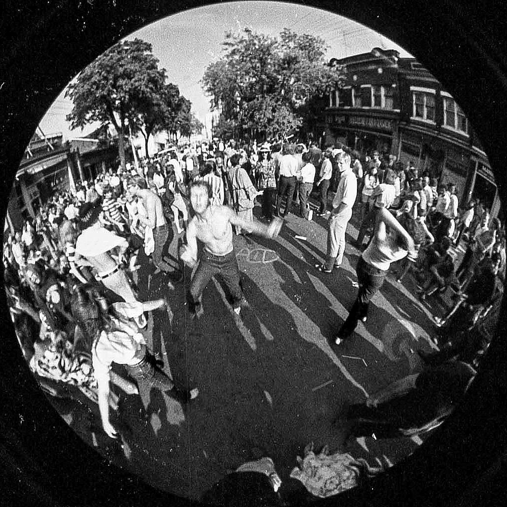 Dancing on Baldwin Street, Toronto, 1969.