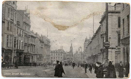 Postcard showing Union Street Aberdeen, Scotland