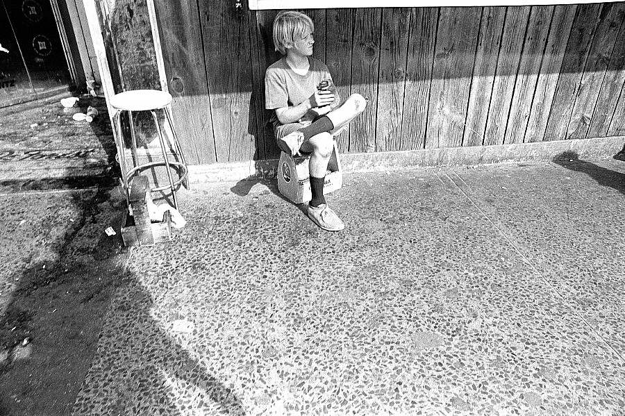 Shoeshine boy, Toronto, 1972.