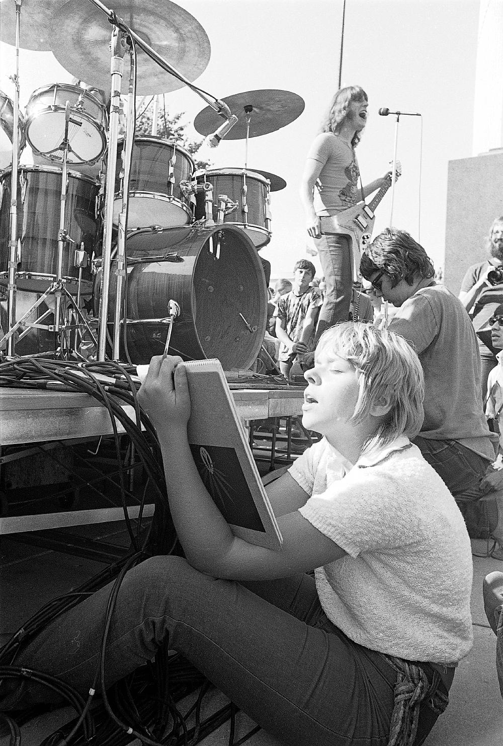 Fan at Lighthouse Concert at City Hall, Toronto, 1970.