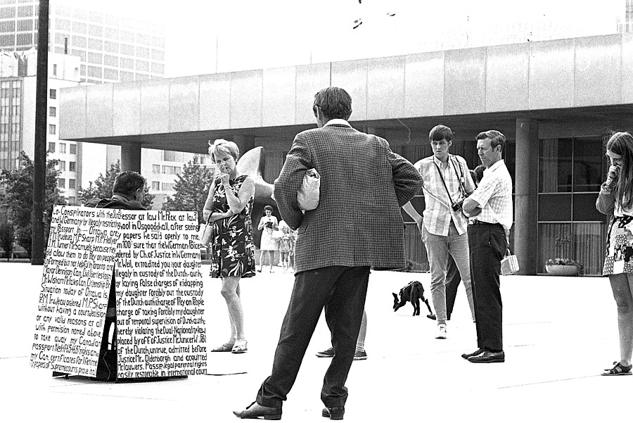 Picket at City Hall, Toronto, 1970.