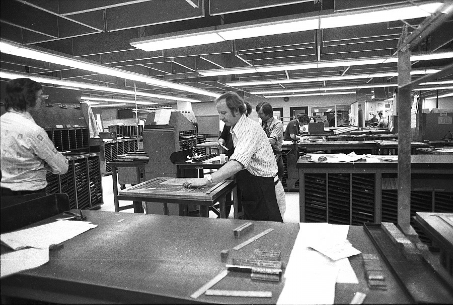 Composing room of the Toronto Star, mid-1980's.