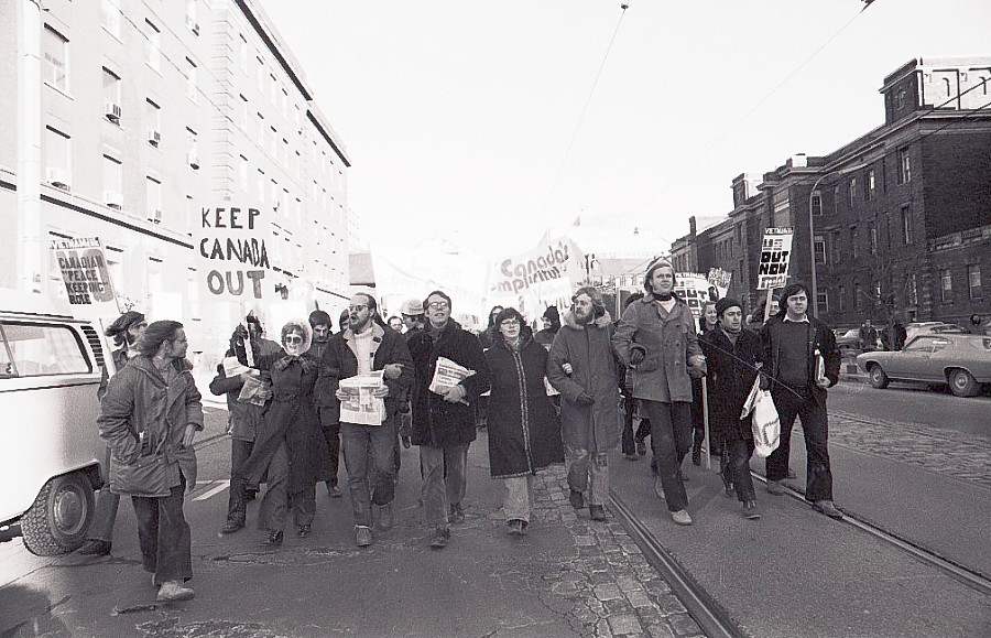 Anti-Vietnam War demonstration, 1972 or 1973, Toronto.