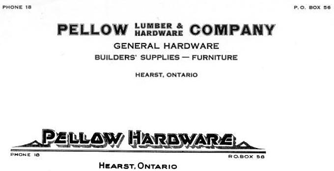 Pellow Hardware letterheads