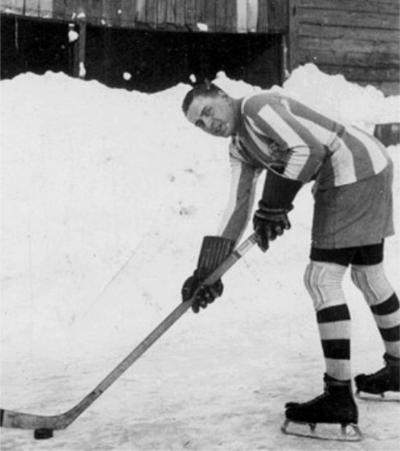 Tip Pellow playing hockey circa 1926