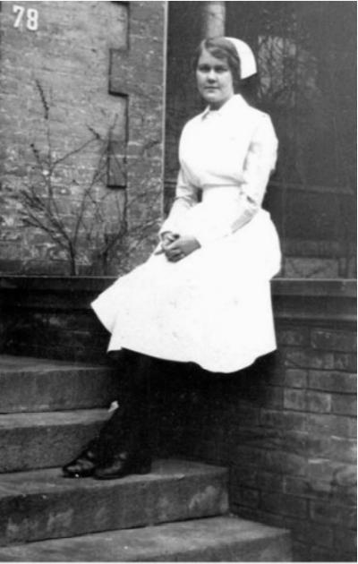 Marjory Rosseter student nurse, about 1927