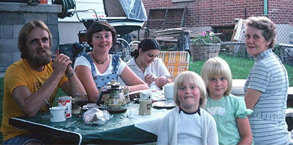 Bruce & Margaret & Gail & Meagan & Kristel & Kathleen & Mum -1977