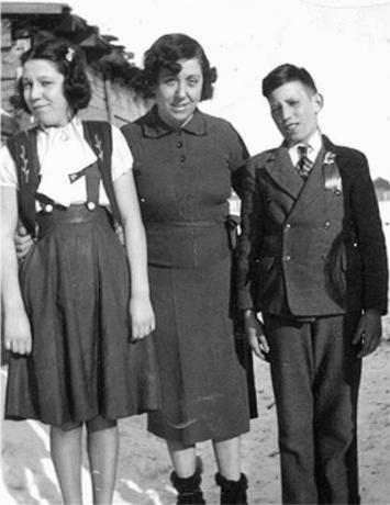 Ida, Anastasia, and Nick Shoppoff, about 1940