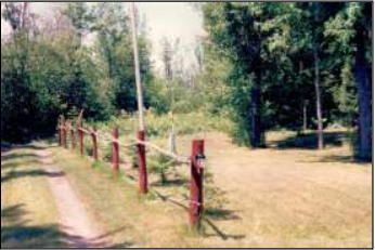 Posts in ground beside driveway