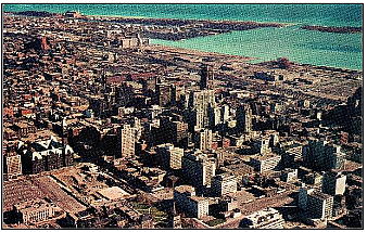 Aerial view of downtown Toronto