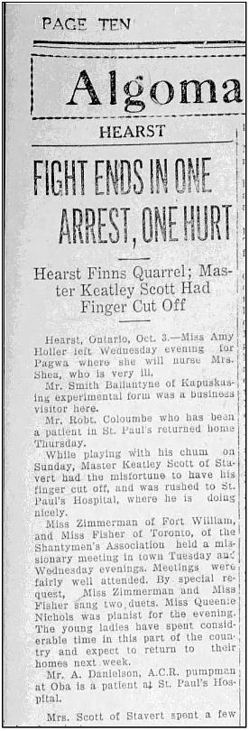 Sault Star newspaper clipping