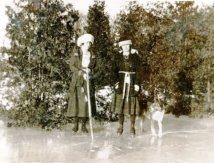 unknown women on ice skates