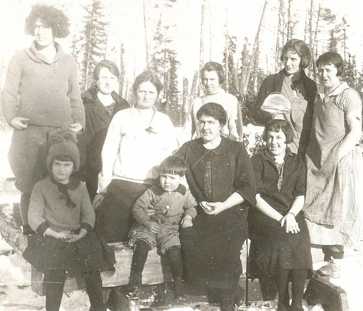 group standing in snow