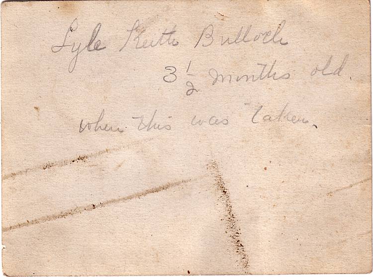 Back of Lyle Keith Bulloch photo