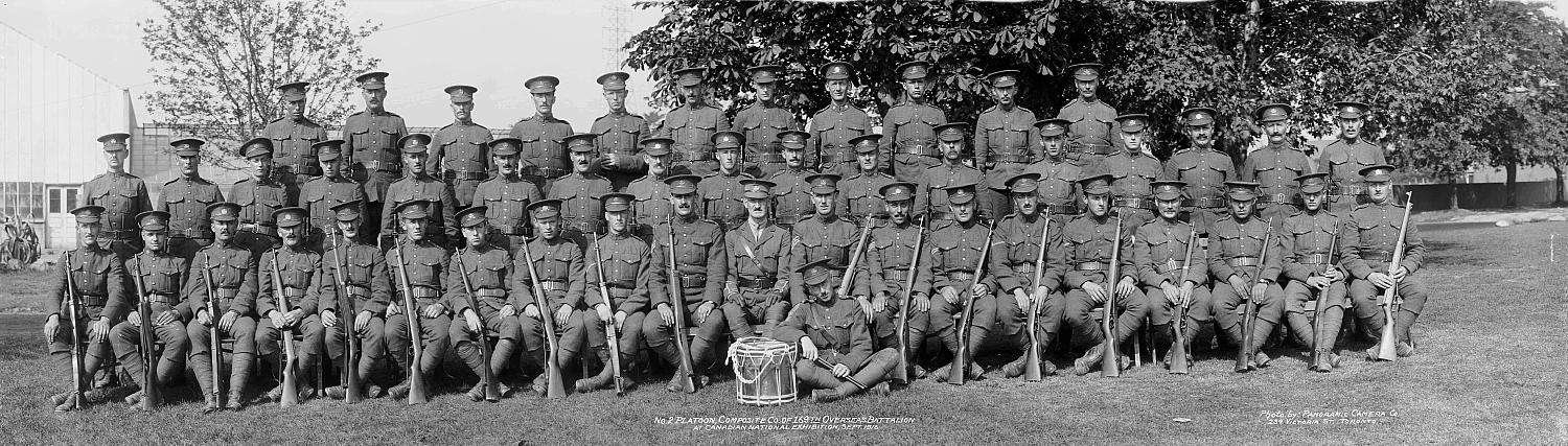 169th Battalion, C.E.F. 2 Platoon at Toronto, September 1916.