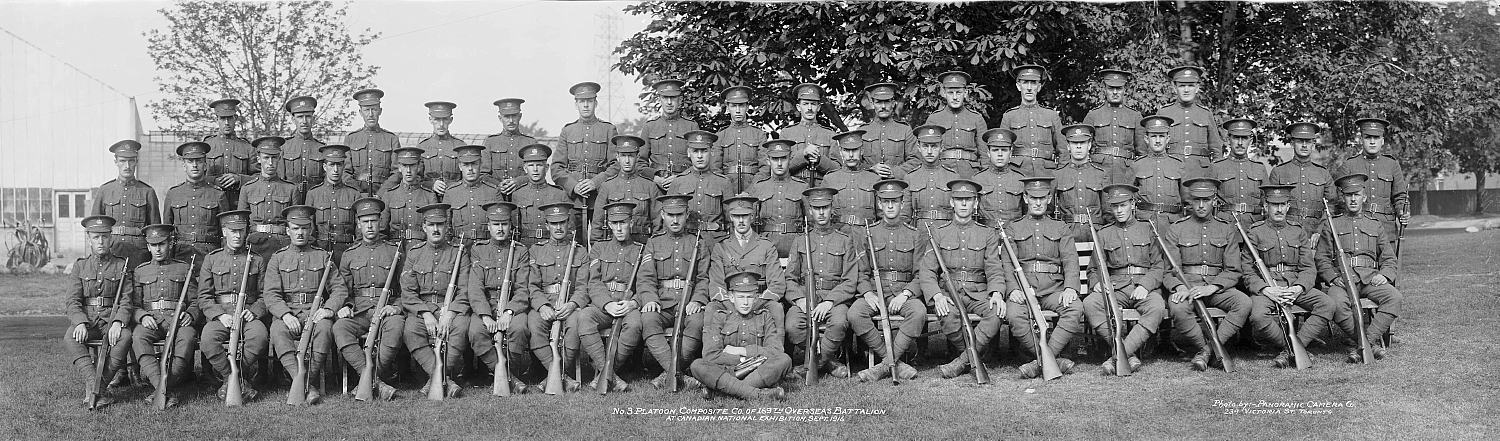 169th Battalion, C.E.F. 3 Platoon at Toronto, September 1916.