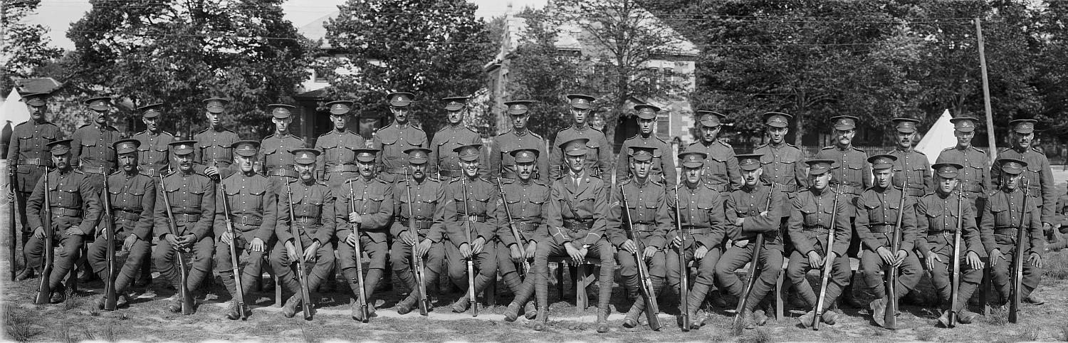 169th Battalion, C.E.F. 7 Platoon at Niagara, 1916.