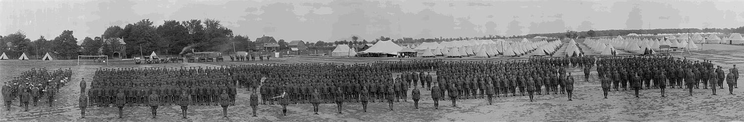 169th Overseas Battalion at outdoor encampment.