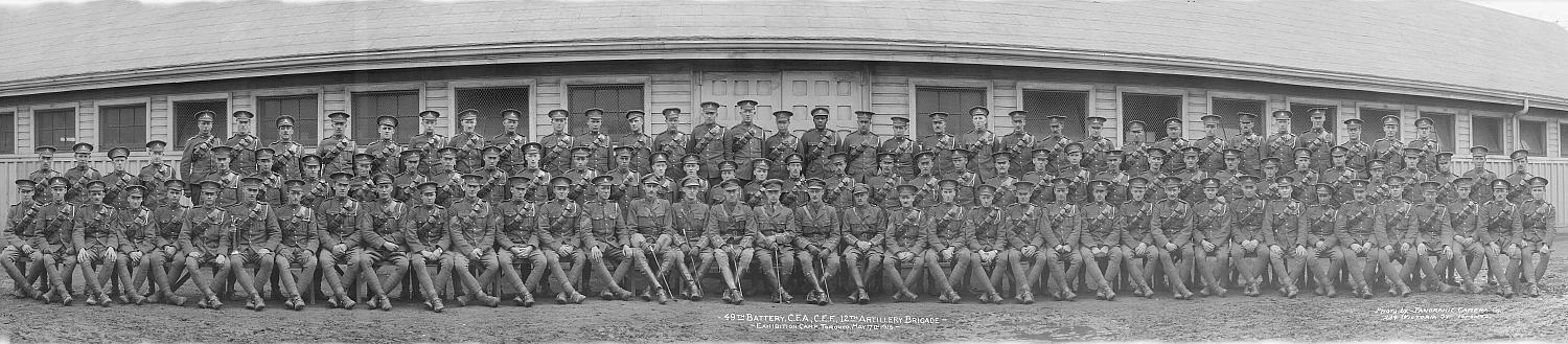 49th Battery, C.F.A., C.E.F., 12th Artillery Brigade, at Toronto, May 17, 1916.