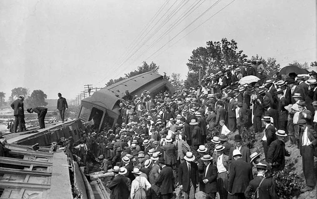 Train derailment at McKellar, Ottawa, June, 1913.